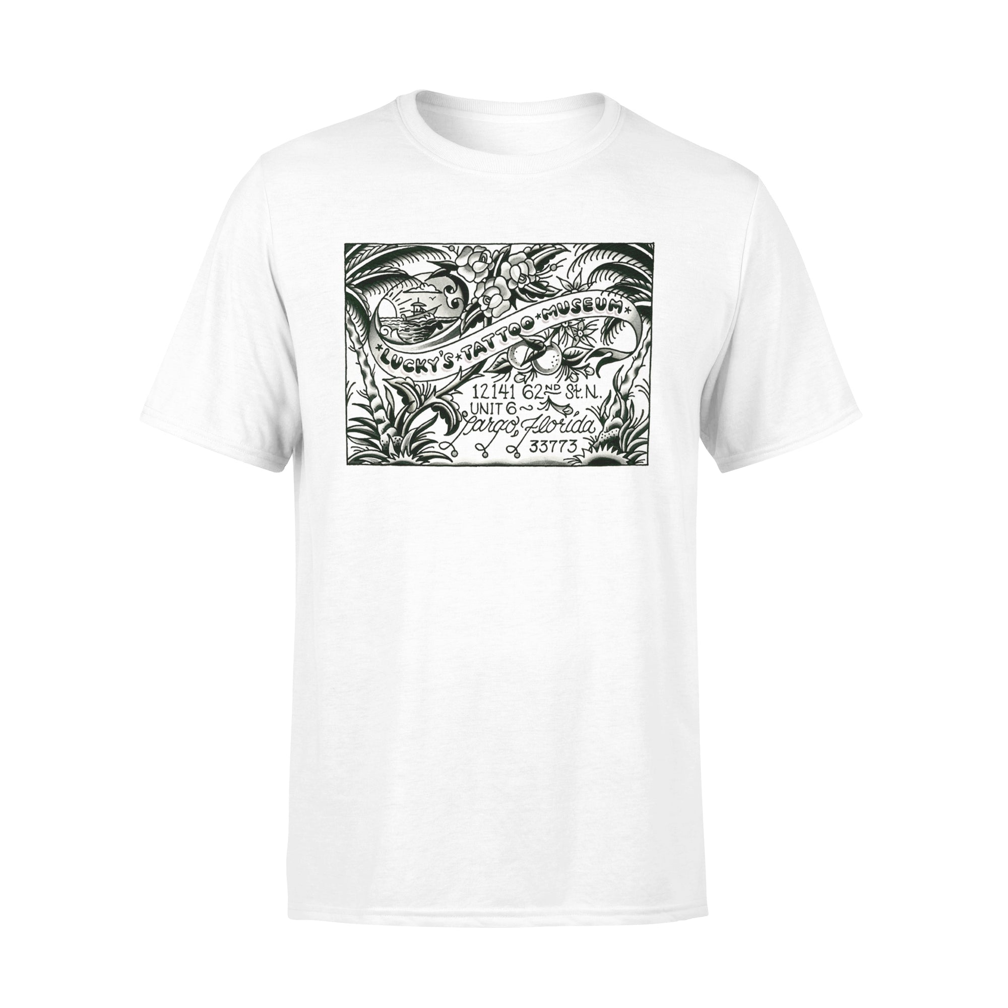 Lucky&#39;s Tattoo Museum Postcard Shirt (White)