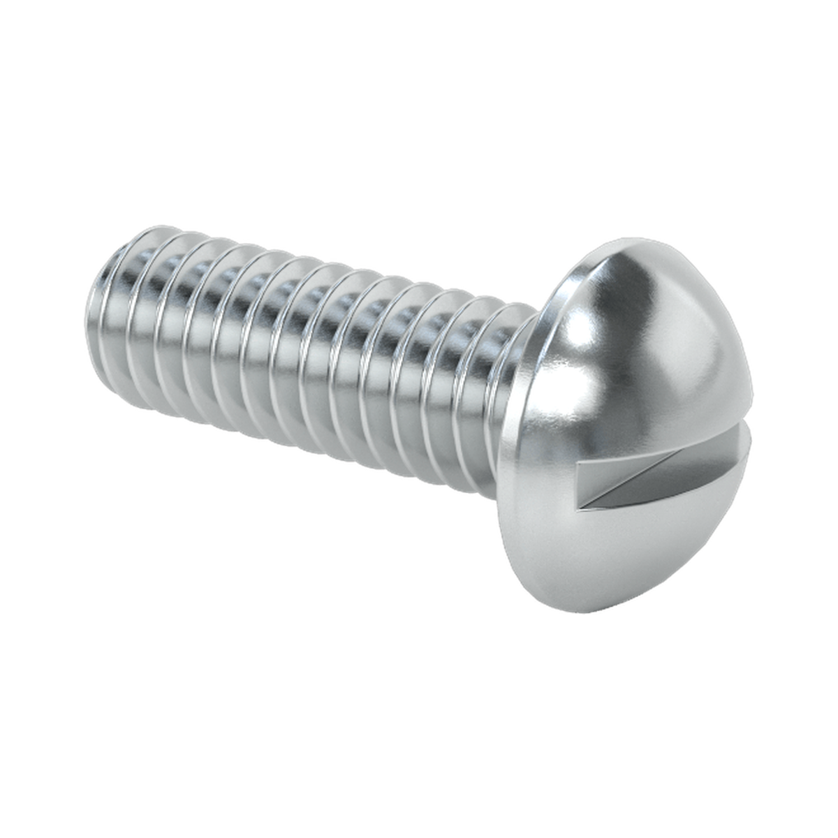 18-8 Stainless Steel Round Head Slotted 8-32 - 1/4"
