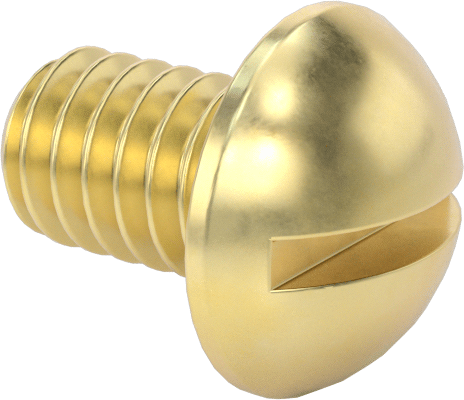 Brass Round Head Slotted 8-32 - 1/4"

