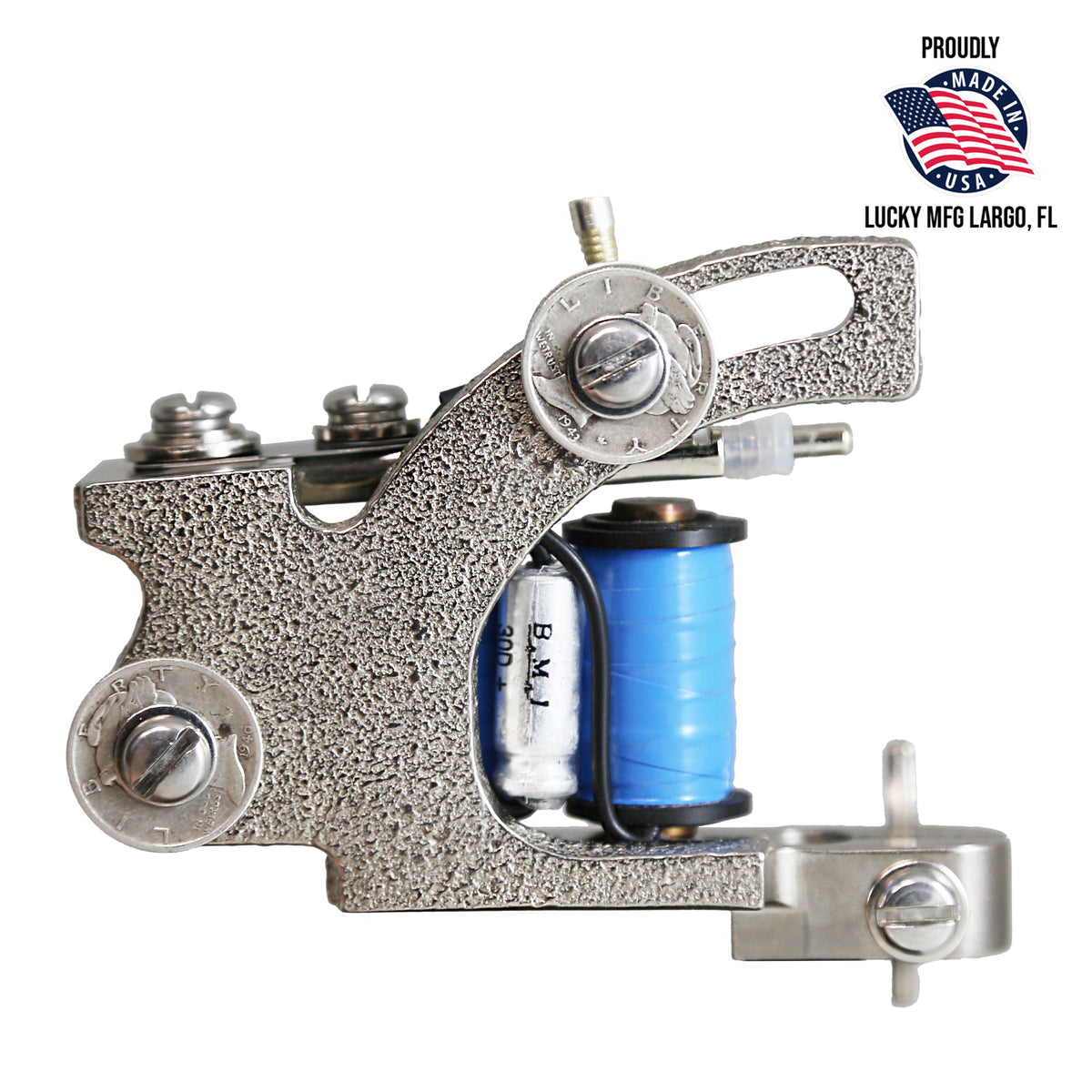 American-made Lucky MFG Rollomatic liner coil tattoo machine