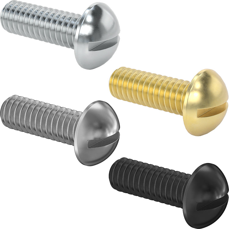 Brass Round Head Slotted 8-32 - 1/4"
