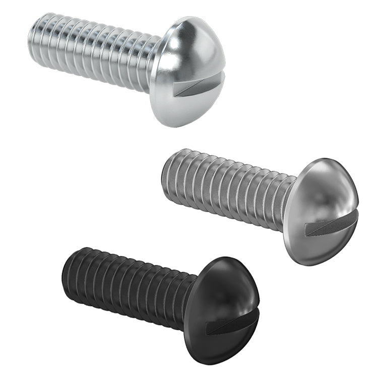 18-8 Stainless Steel Round Head Slotted 8-32 - 1/4"
