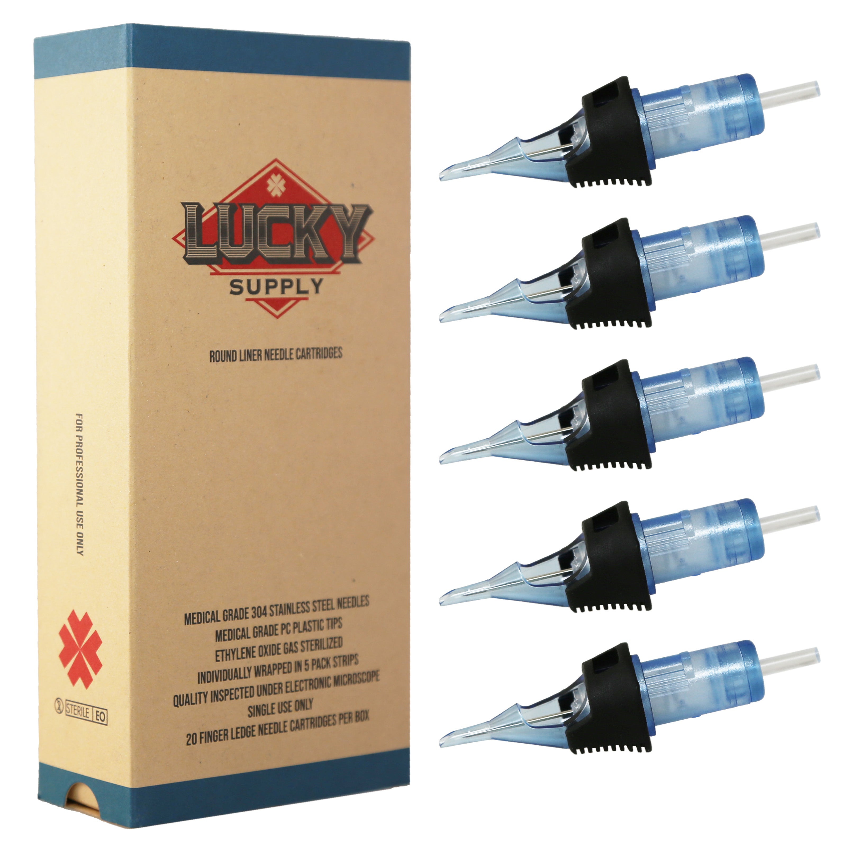 Lucky Supply V2 Needle Cartridges - Round Liners (Long Taper)