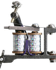 Sailor Jerry Bulldog casted iron shader with holographic 1 1/4 inch coils and purple wiring – coil side