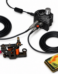 Lucky's Custom Tattoo Power Supply setup with tattoo machine, clip cord and foot switch