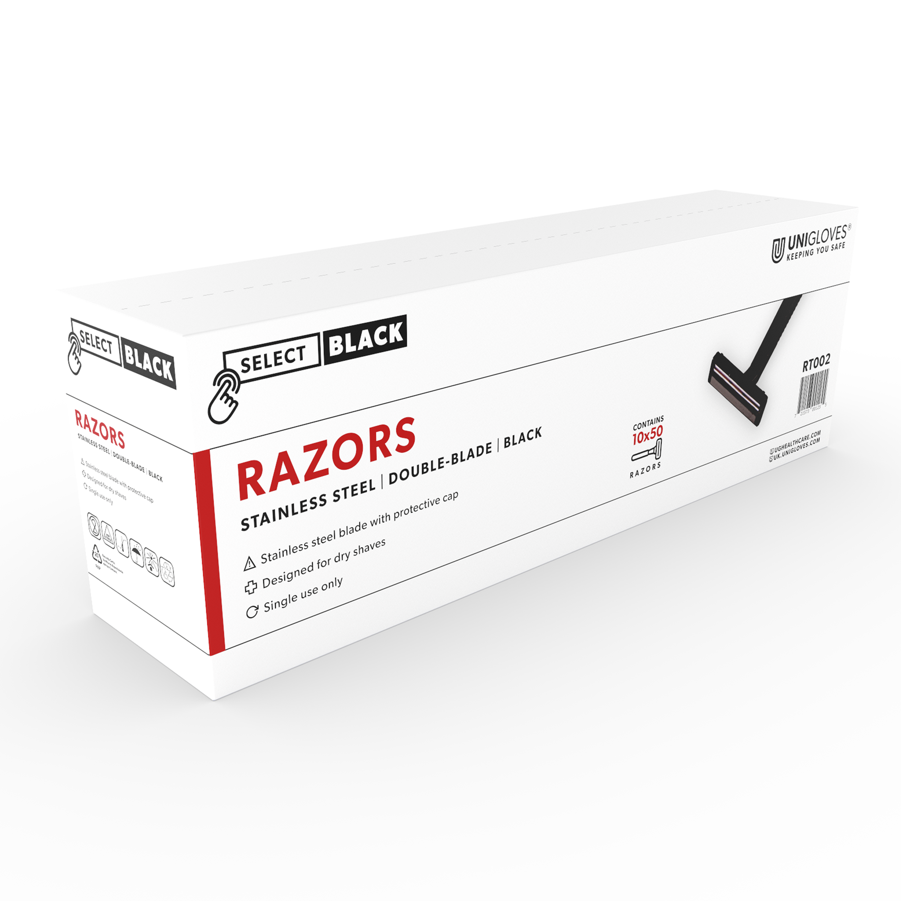 Double Blade Black Razors — Professional Disposable Tattoo Prep Razors ...