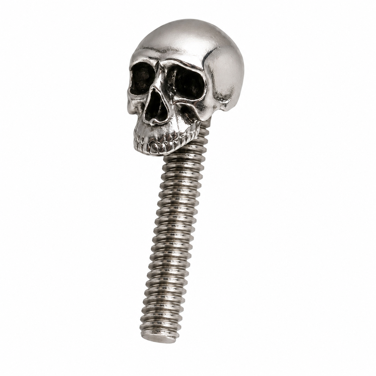 Short Sterling Silver Skull Contact Screw