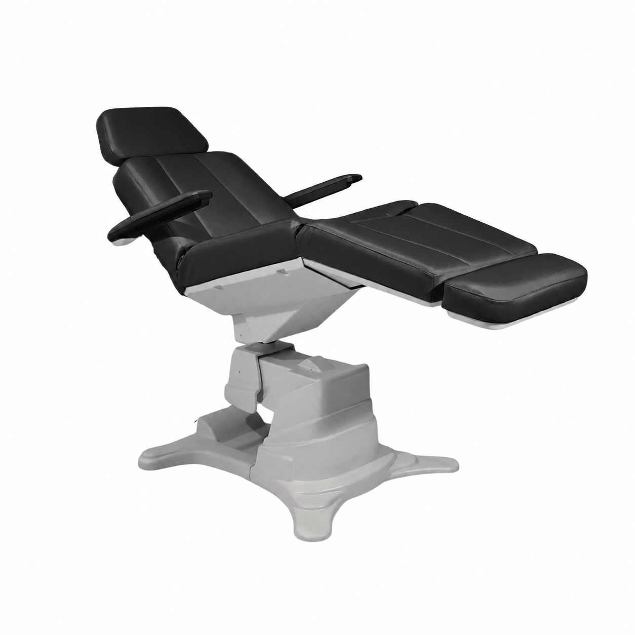 Side profile of the Lemi Tesera electric procedure chair with integrated arm rests and ergonomic design.