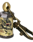 Skull and Wings Coil Keychain