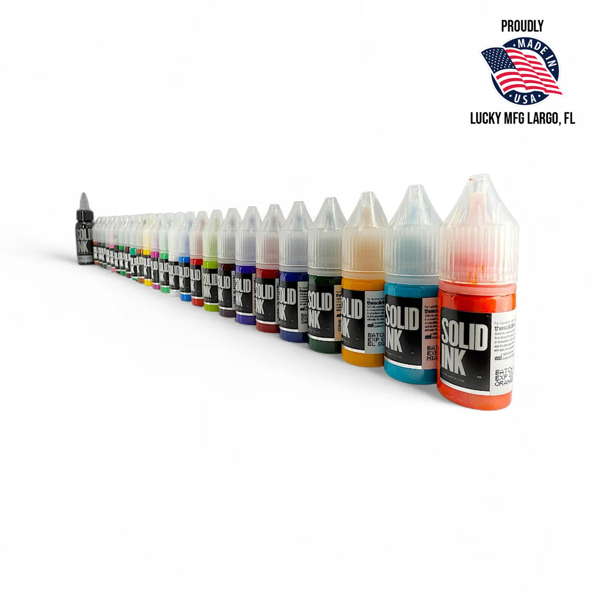 Solid Ink - 25 Color Travel Set | (24) Half Ounce + 1 oz Lining Black