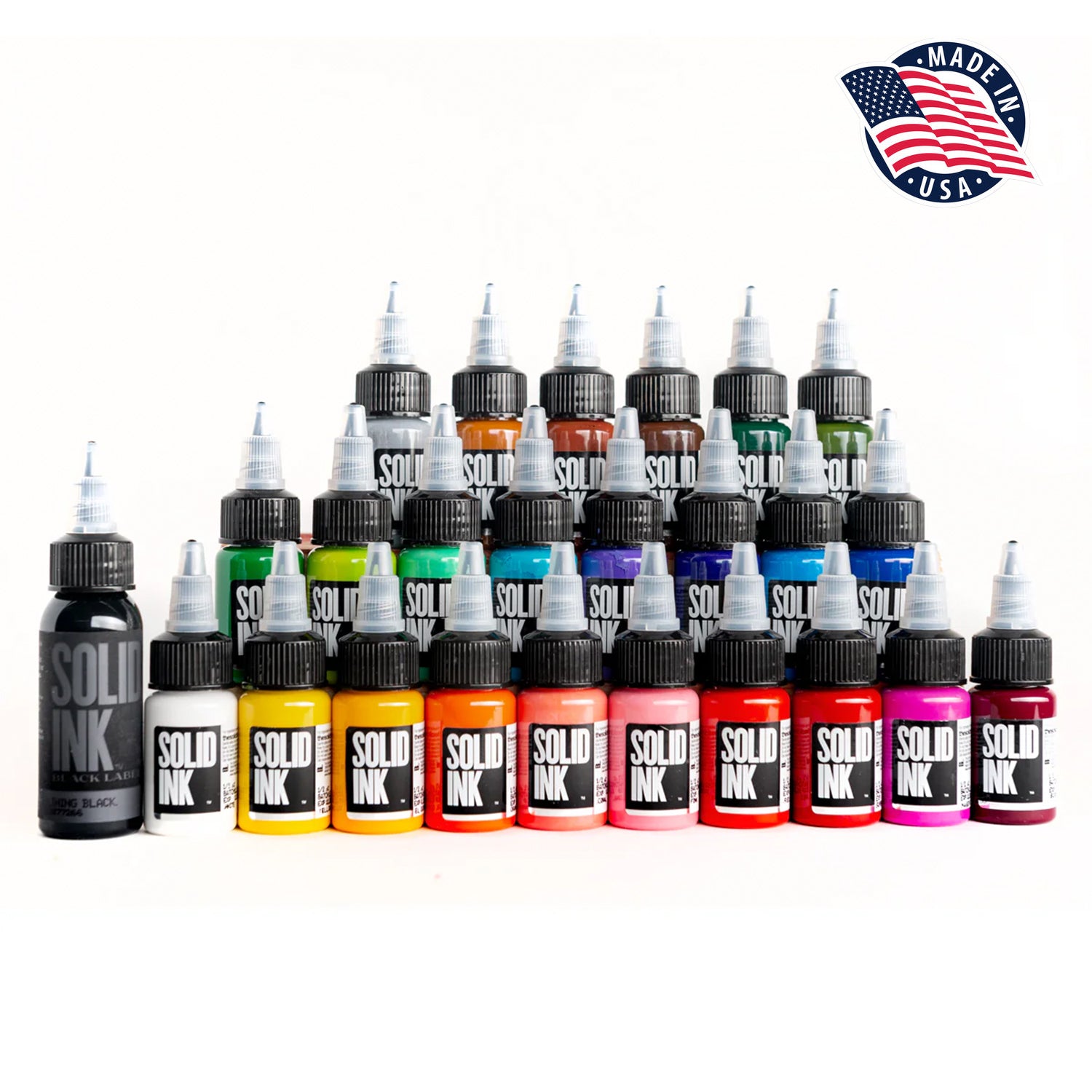 Solid Ink - 25 Color Travel Set | (24) Half Ounce + 1 oz Lining Black