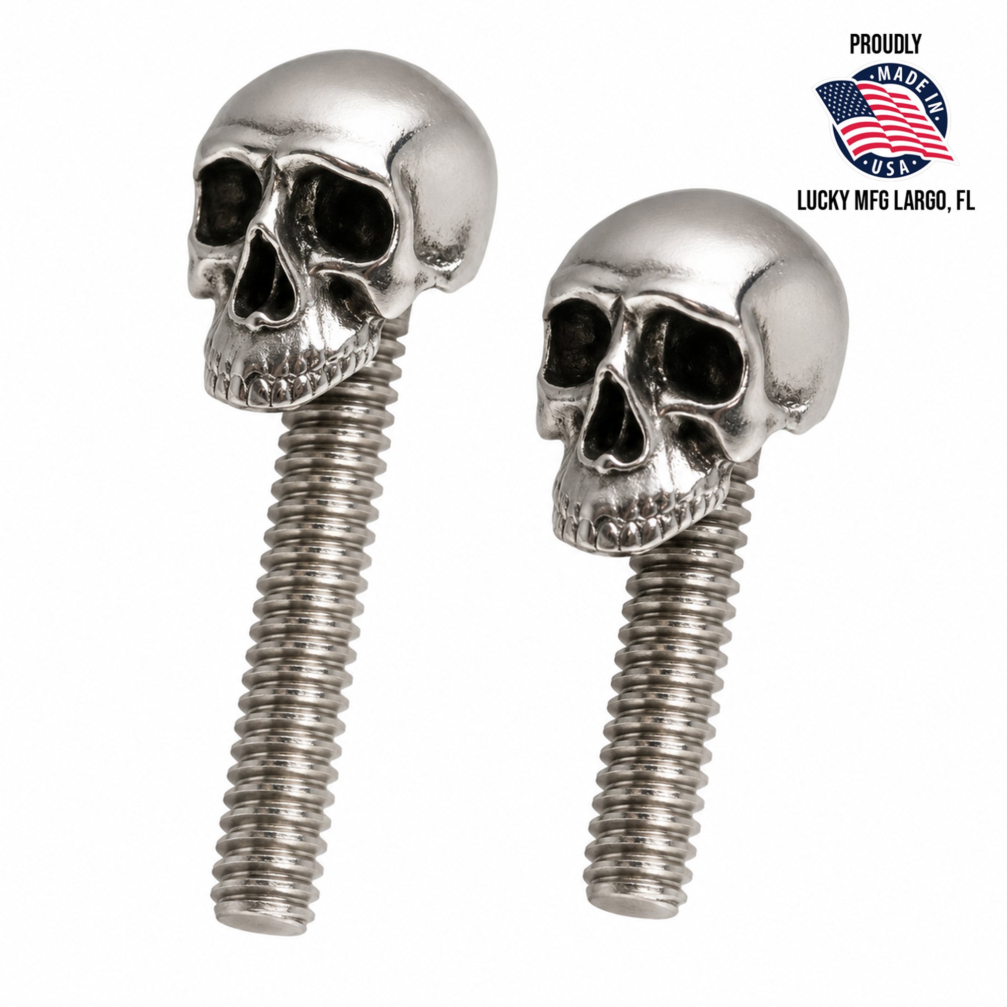Short Sterling Silver Skull Contact Screw