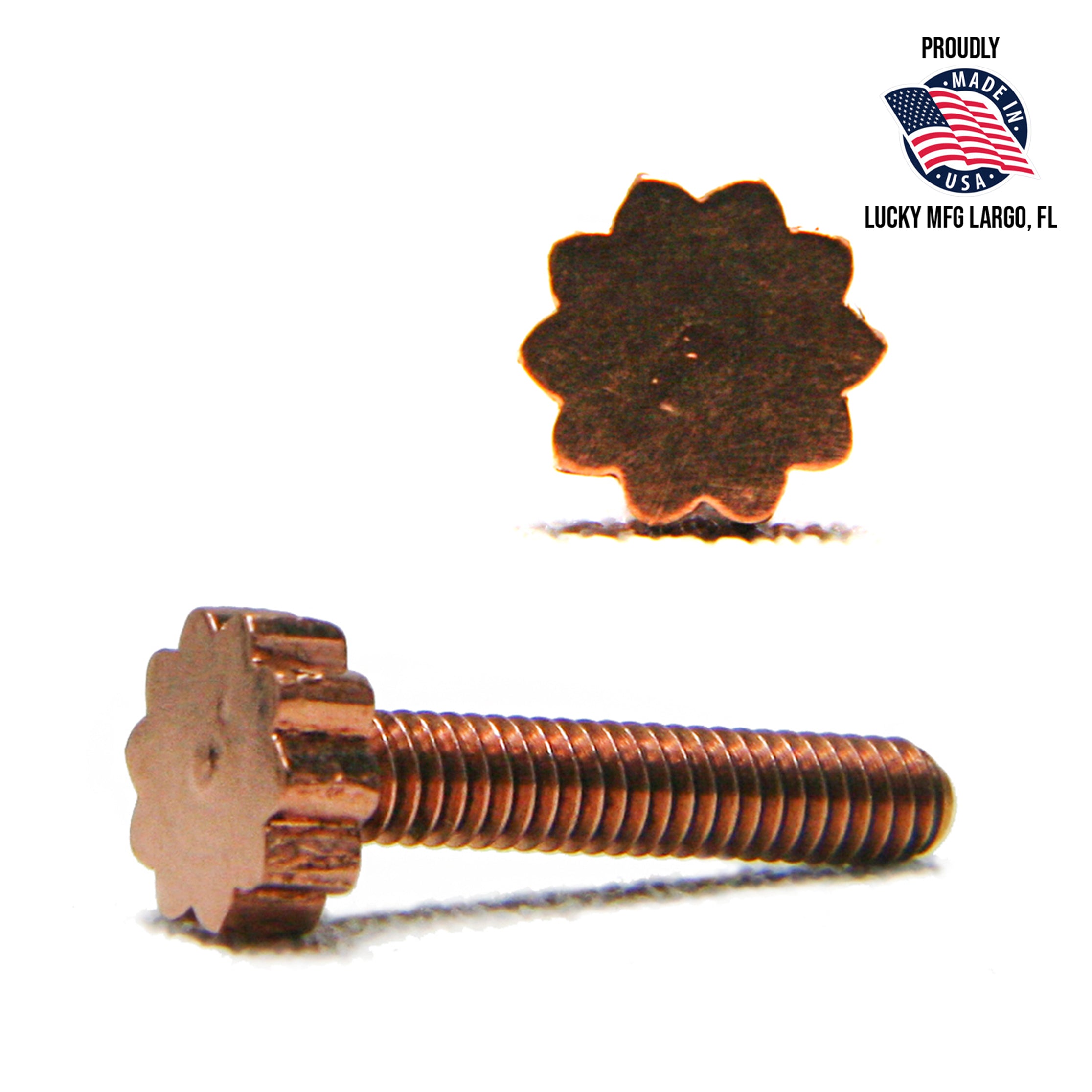 Sunburst Copper Contact Screw - 1.007" Total length