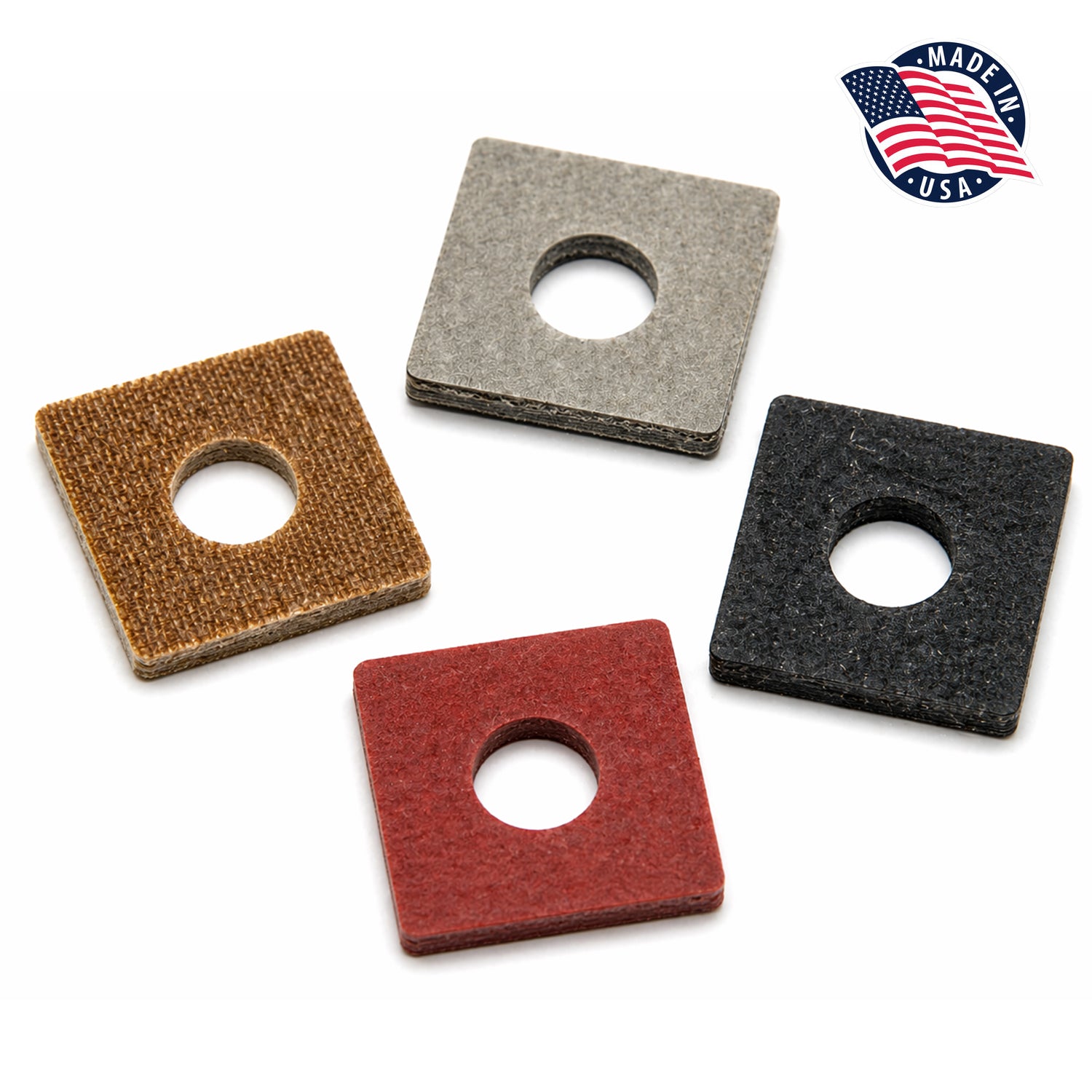 5/16" ID Thick Brown Phenolic Square Fiber Washers