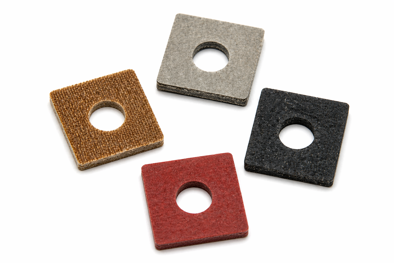 5/16" ID Thick Brown Phenolic Square Fiber Washers