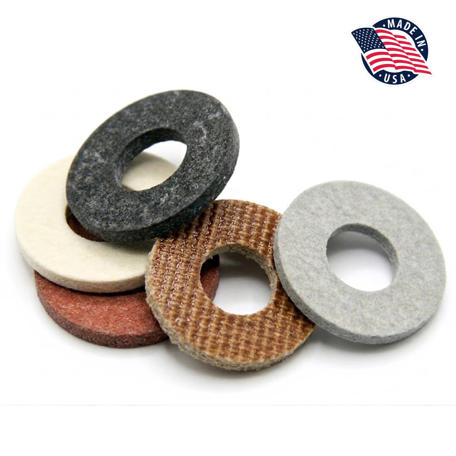 5/16" ID Thin Black Round Fiber Washers