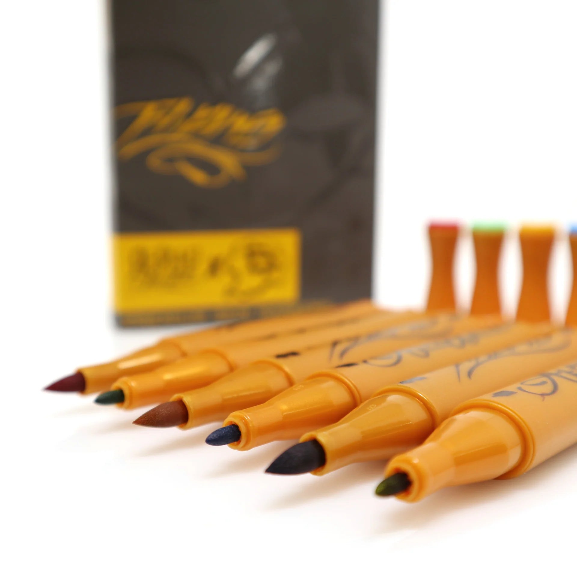 Tattoo freehand markers brush and bullet tip