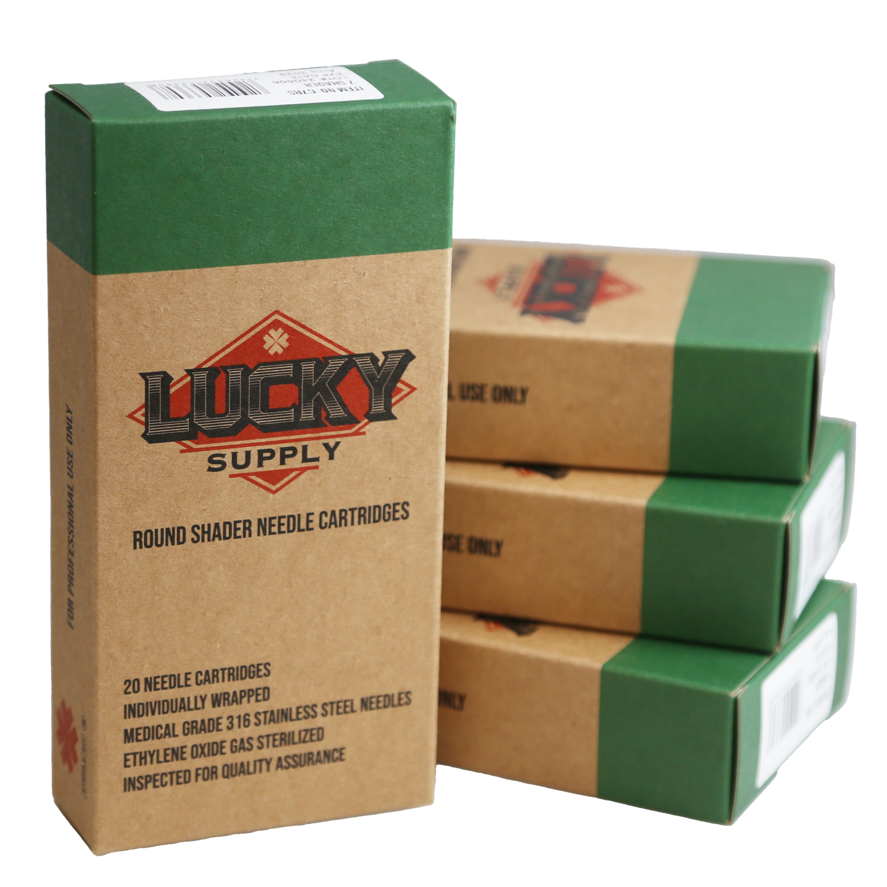 Round Shader (Medium Taper) Needle Cartridges by Lucky Supply