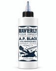 Waverly A.P. Black tattoo ink 12 oz bottle with twist-top dispensing cap