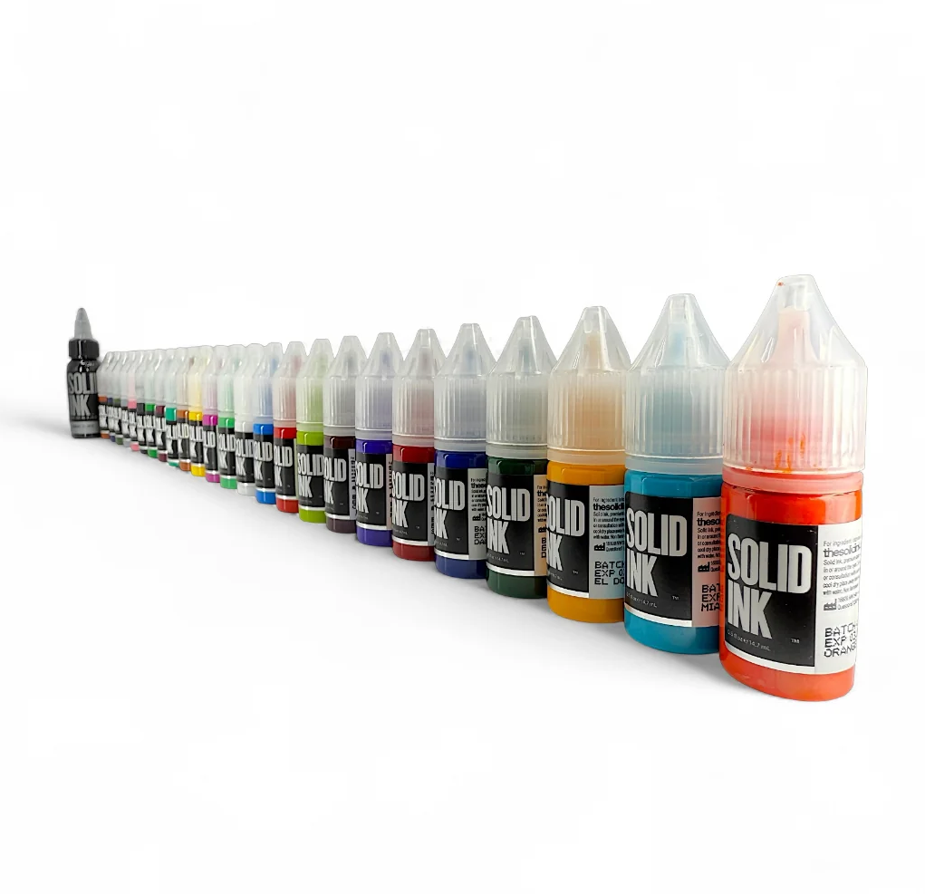 Solid Ink - 25 Color Travel Set | (24) Half Ounce + 1 oz Lining Black