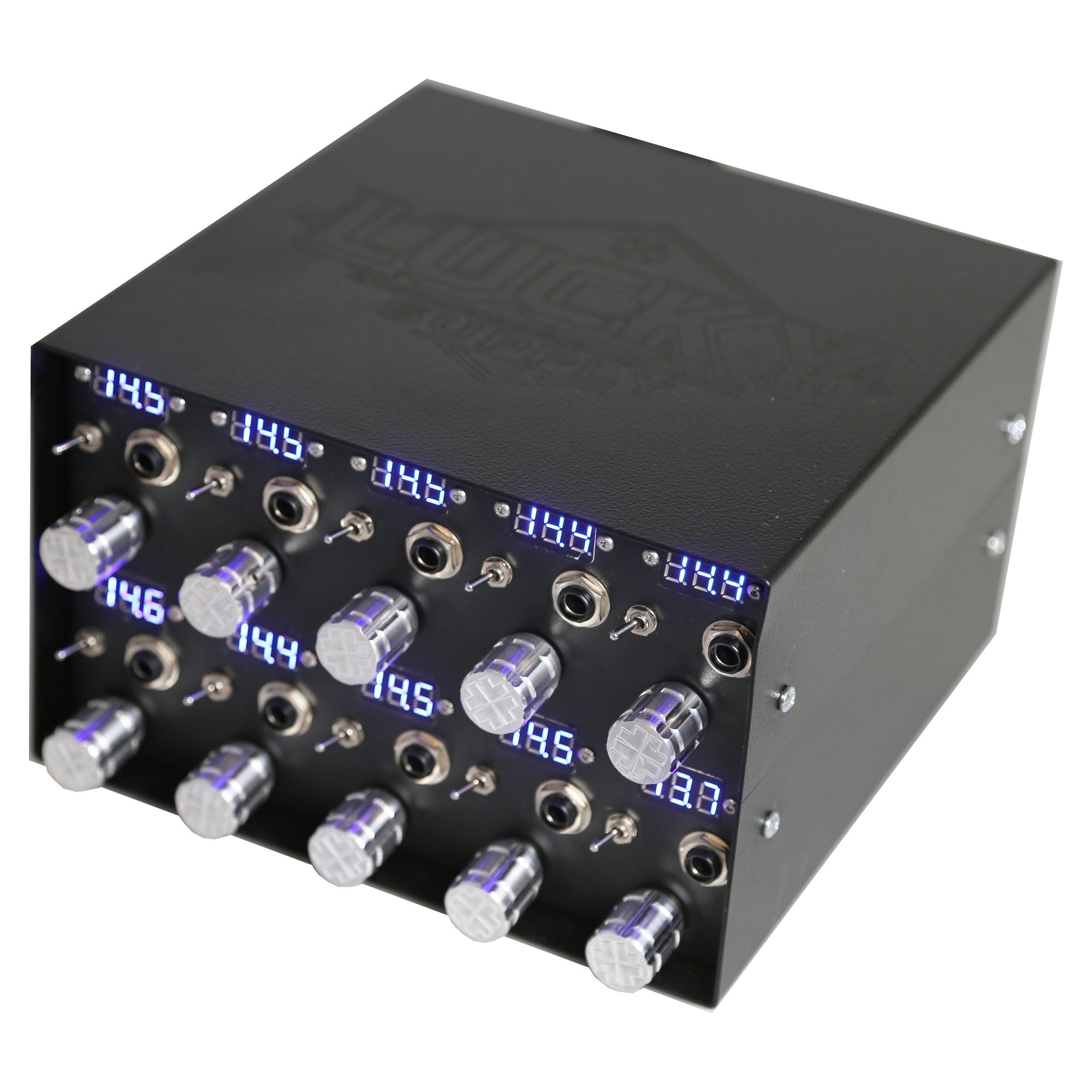 tattoo power supply with ten clip cord ports for running multiple machines