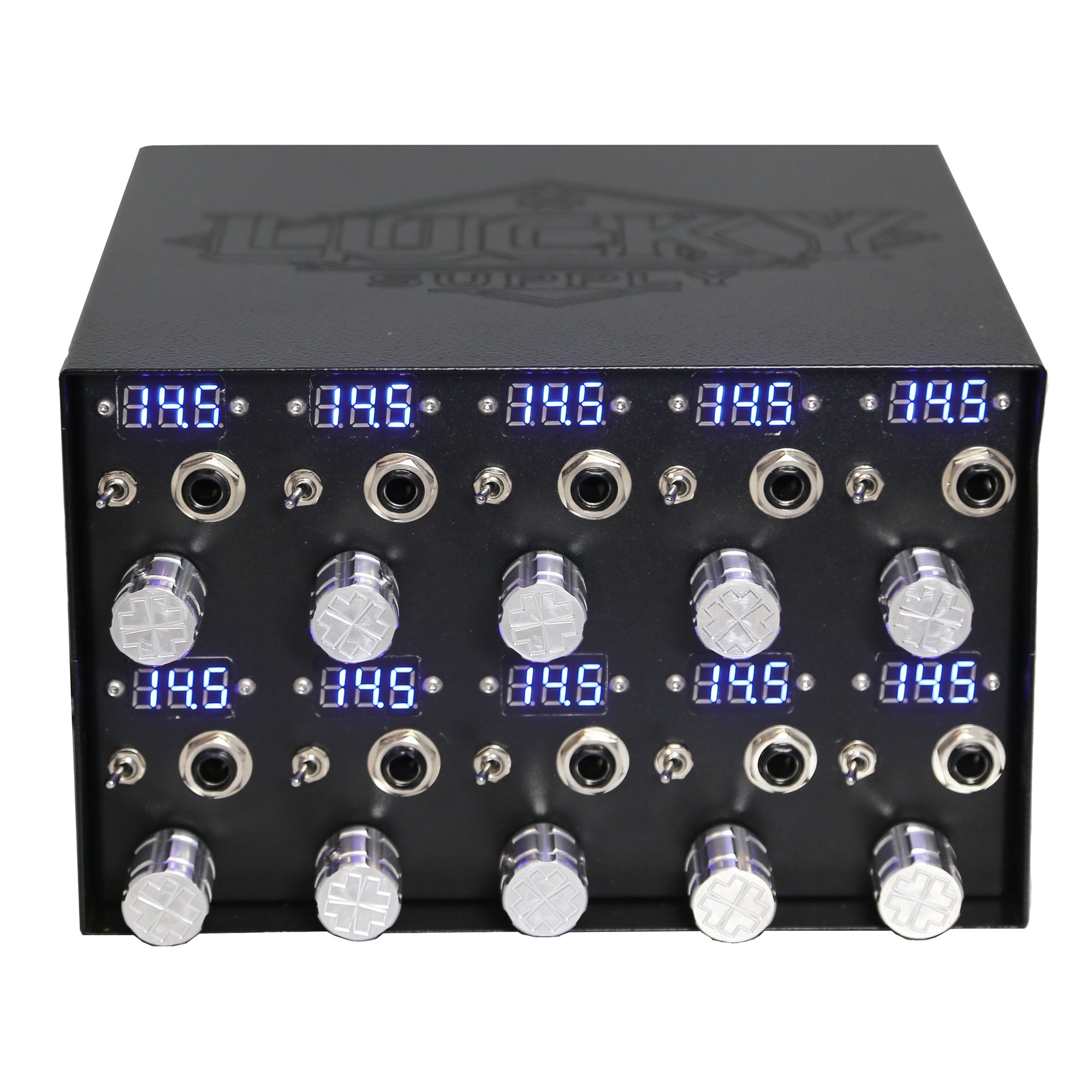 tattoo power supply with ten clip cord ports for running multiple machines