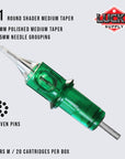 Round Shader (Medium Taper) Needle Cartridges by Lucky Supply