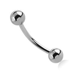 16g Stainless Steel Curved Barbell Externally Threaded