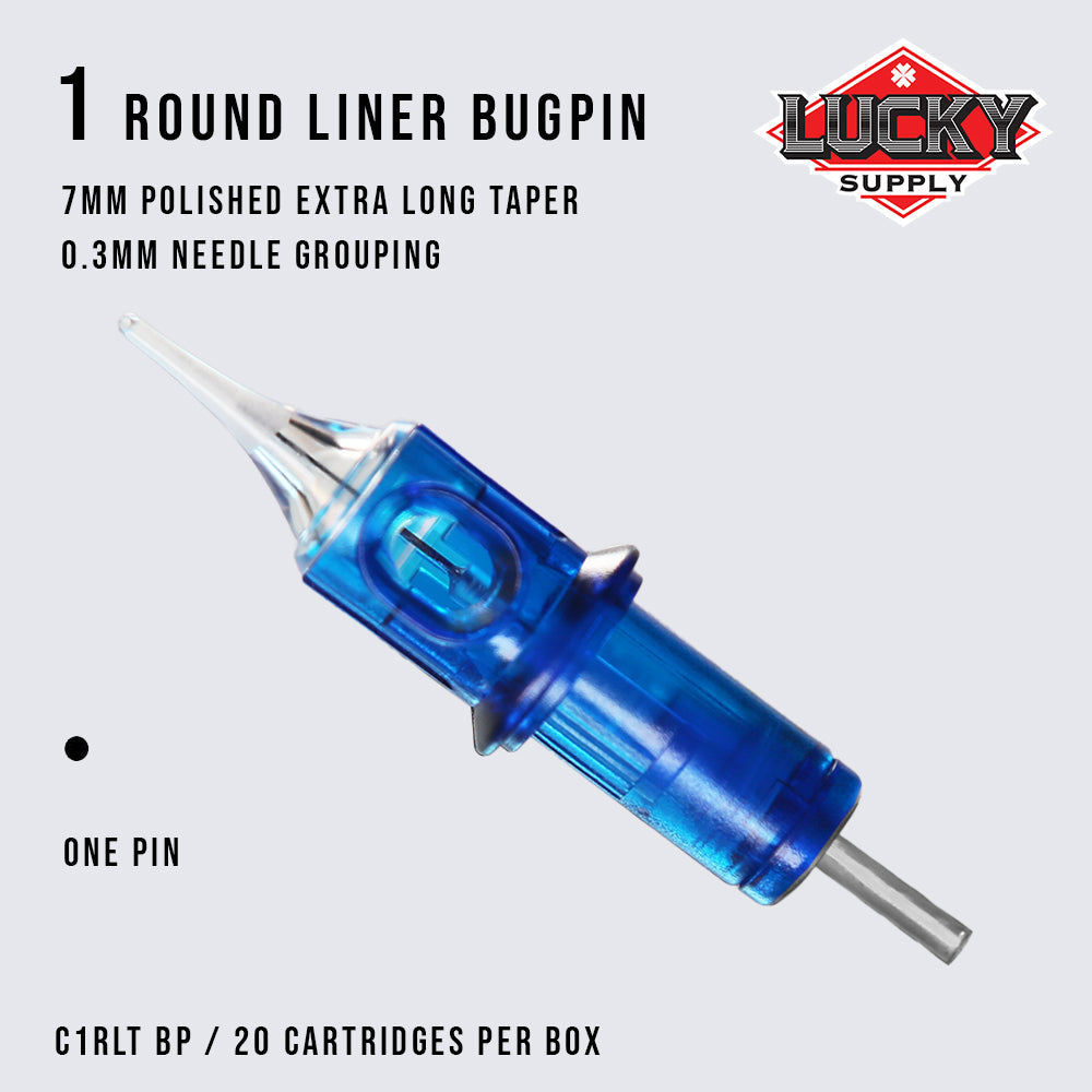 Round Liner Bugpin Needle Cartridges by Lucky Supply