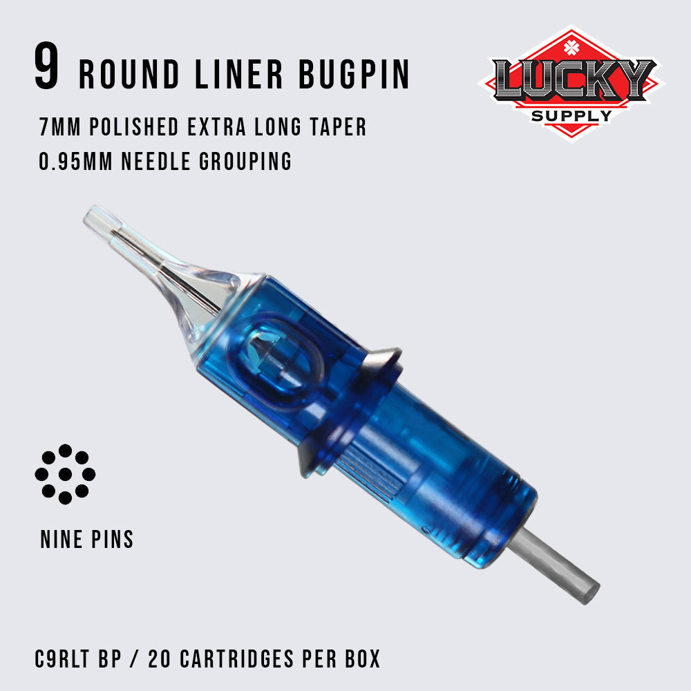 Round Liner Bugpin Needle Cartridges by Lucky Supply