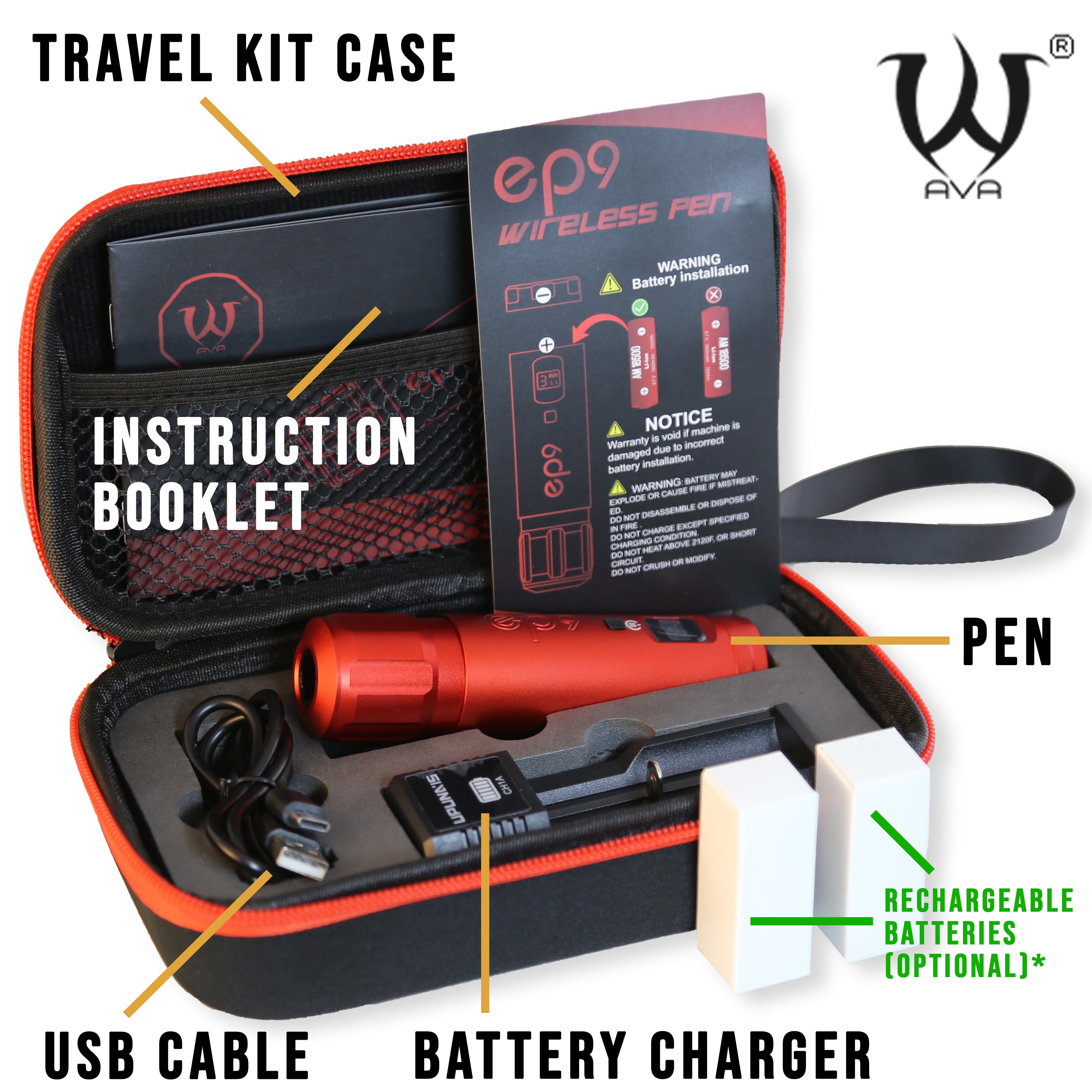AVA GT Wireless Pen EP9 Tattoo Machine