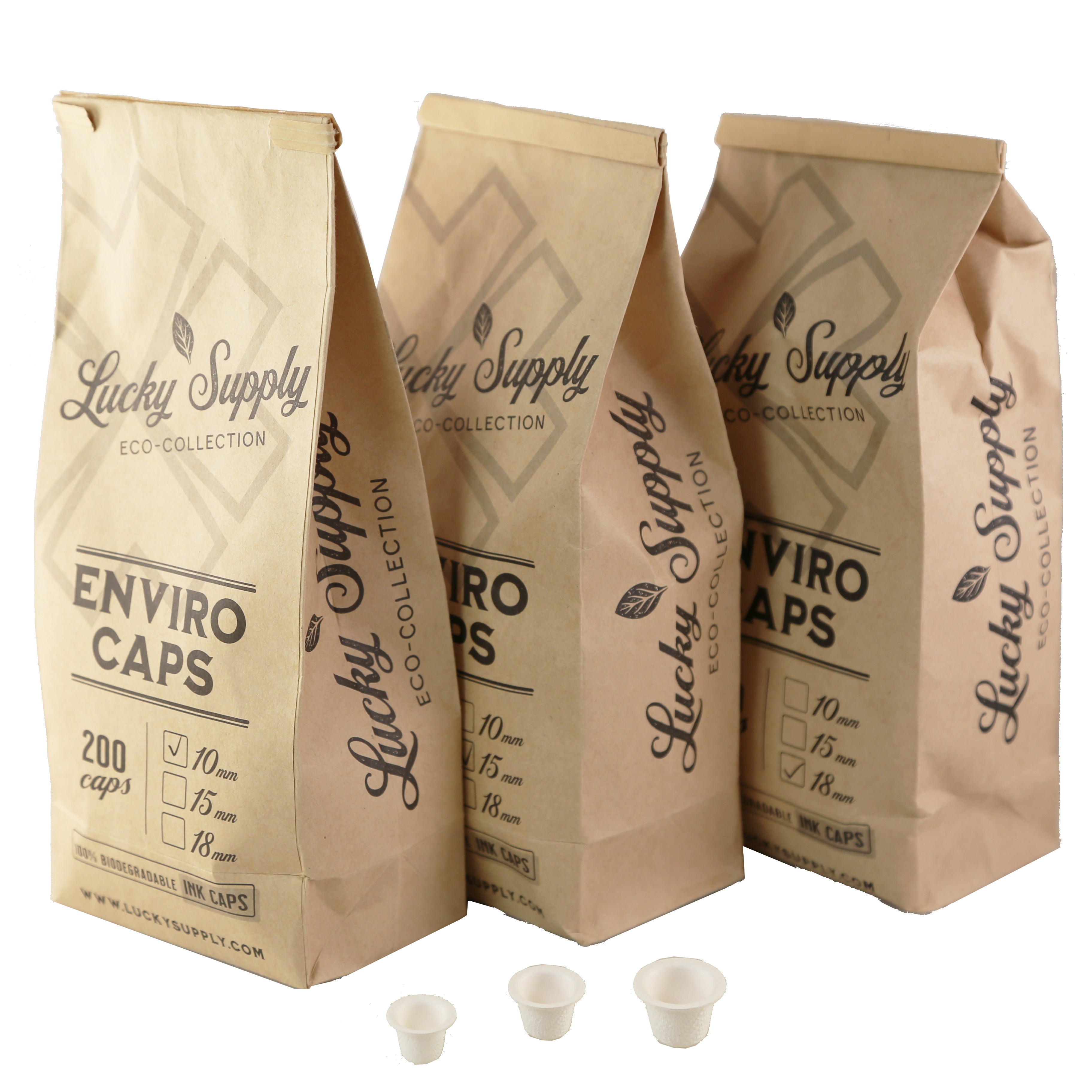 Enviro Biodegradable Caps - Paper Ink Cap Containers by Lucky Supply