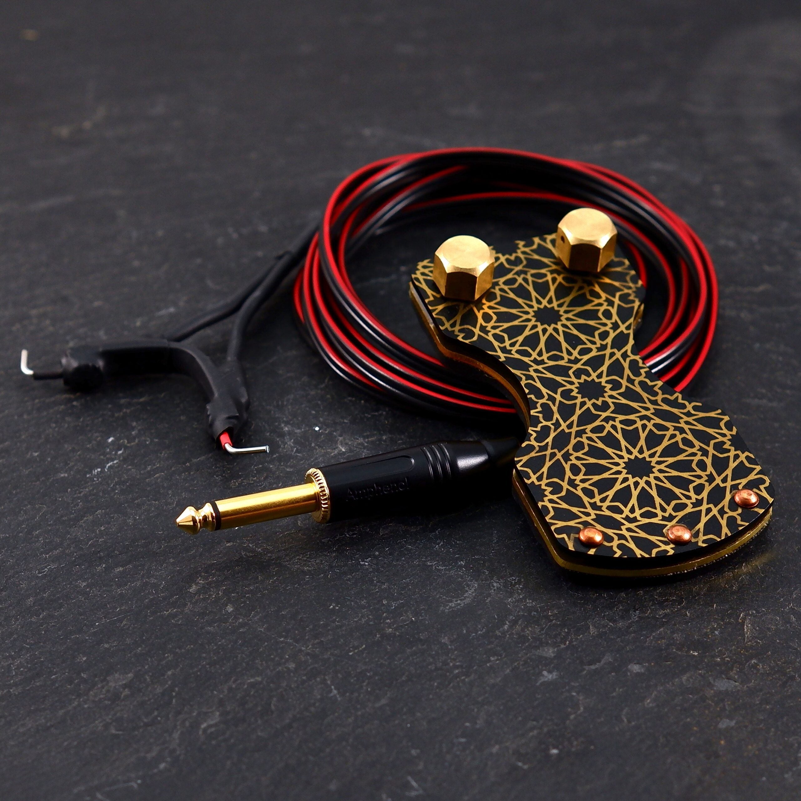 Nazari Pattern Brass Foot Switch and Clip Cord by Hardcraft Co.