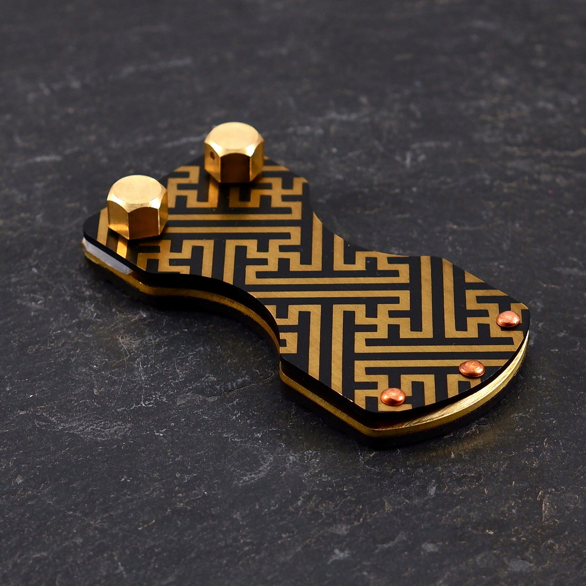 Sayagata Pattern Brass Foot Switch and Clip Cord by Hardcraft Co.