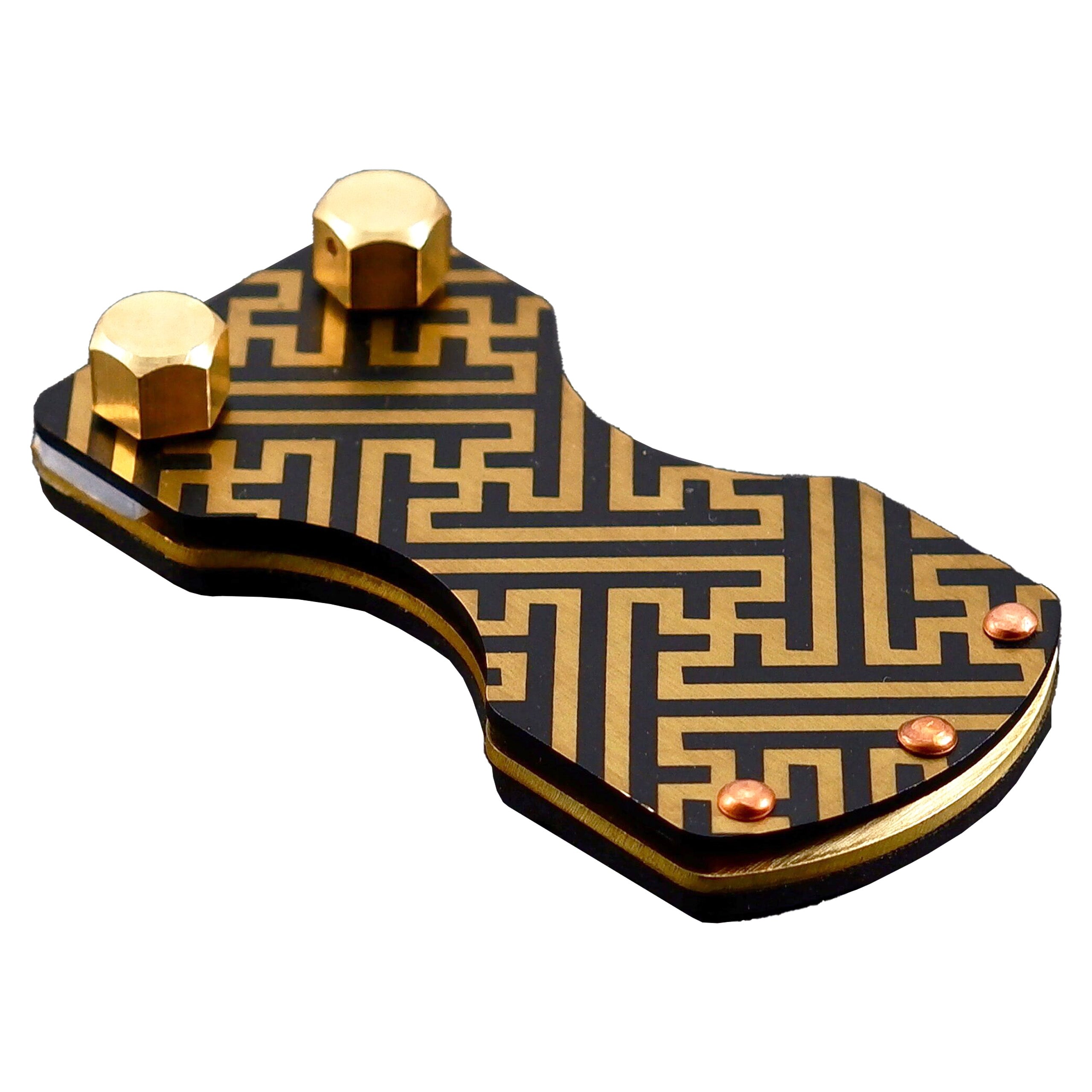 Sayagata Pattern Brass Foot Switch and Clip Cord by Hardcraft Co.
