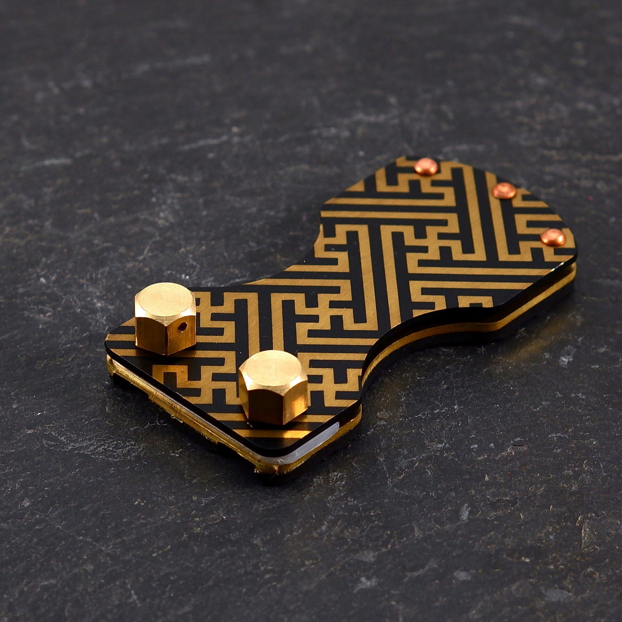 Sayagata Pattern Brass Foot Switch and Clip Cord by Hardcraft Co.