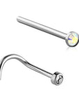 18g Stainless Steel Jeweled Nose Stud
