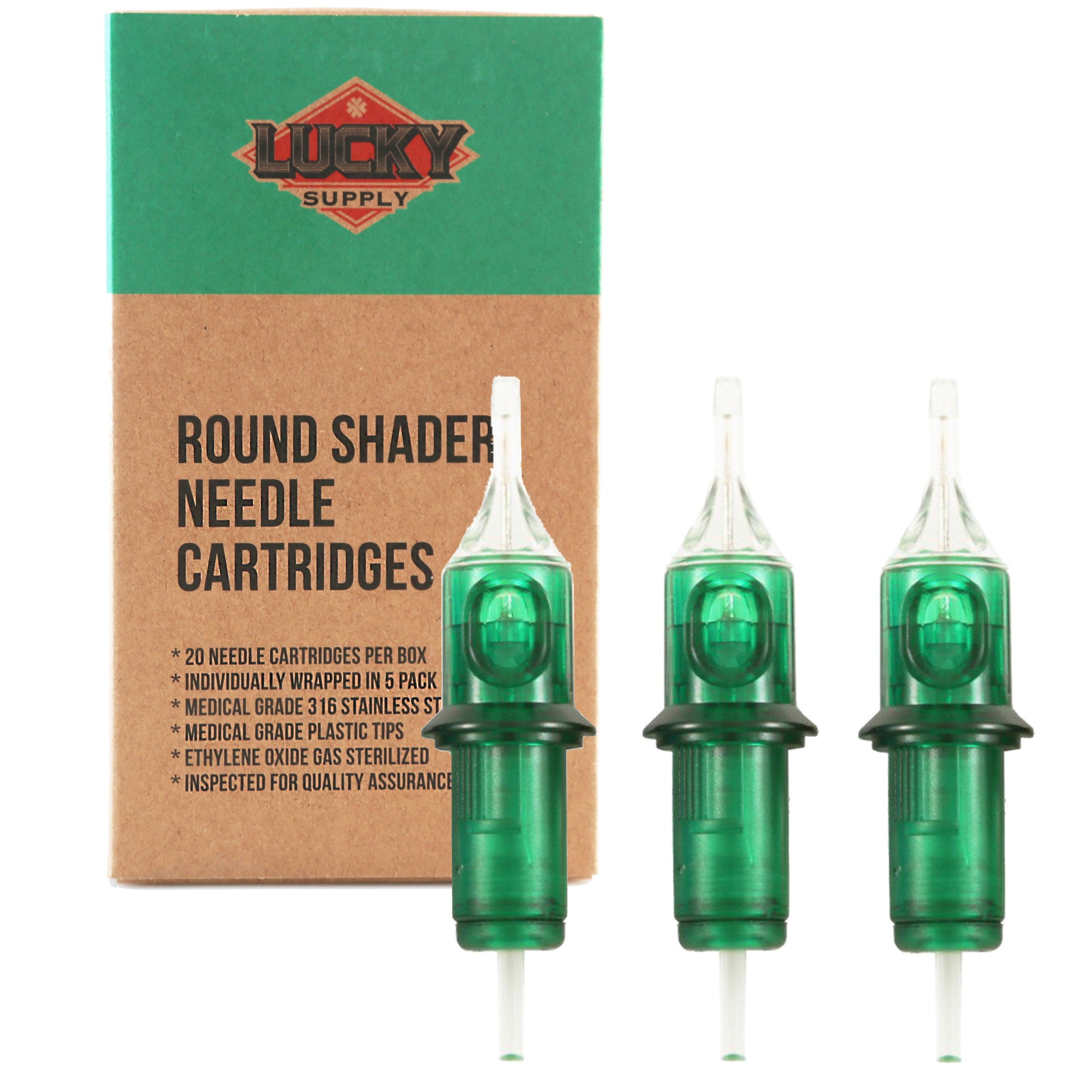 Round Shader (Medium Taper) Needle Cartridges by Lucky Supply