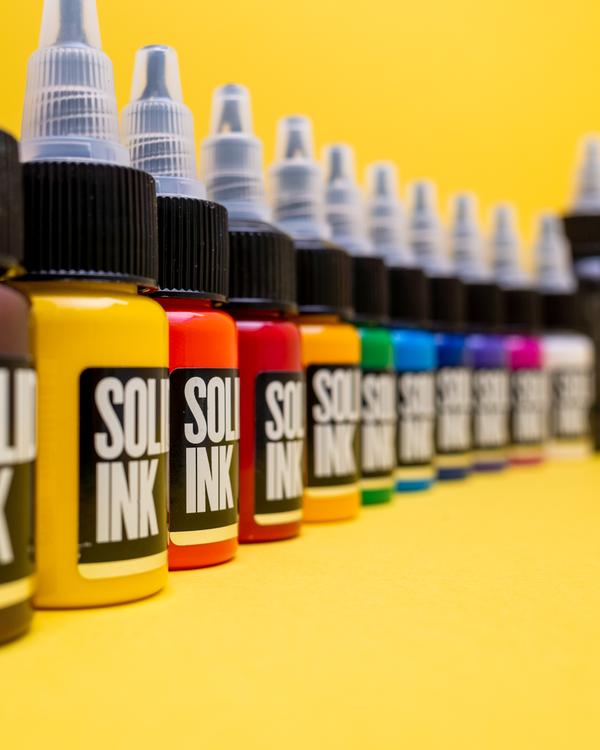 Solid Ink Mini Travel Set (11) Half Ounce Colors + 1 oz Lining Black