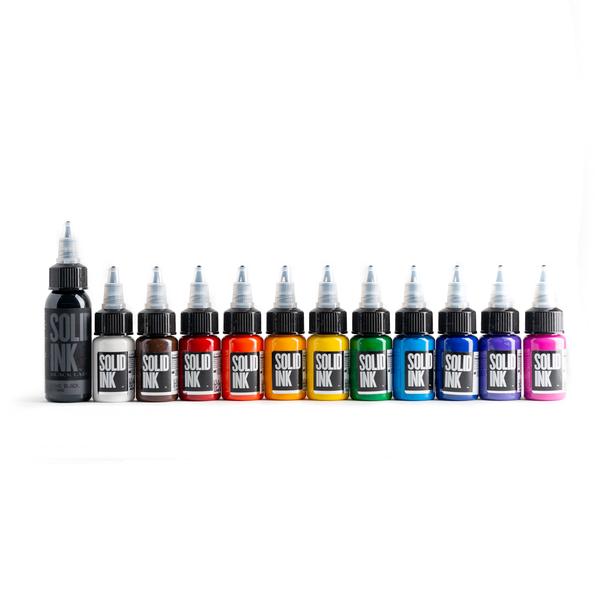 Solid Ink Mini Travel Set (11) Half Ounce Colors + 1 oz Lining Black