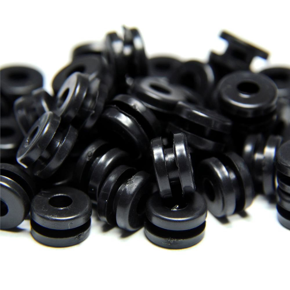 100 Stück Schwarze Gummimuscheln (Tüllen) Für Tattoo-Maschinen – 9mm Außen-, 3mm Innendurchmesser, Nadellagerung